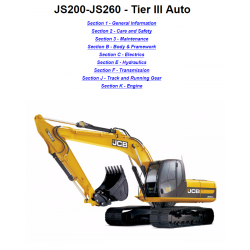 JCB instrukcje napraw + schematy + DTR: JCB Koparki ​​​​​​​ JS200 - JS220 - JS235 - JS240 - JS260 - Tier III Auto instrukcja naprawy